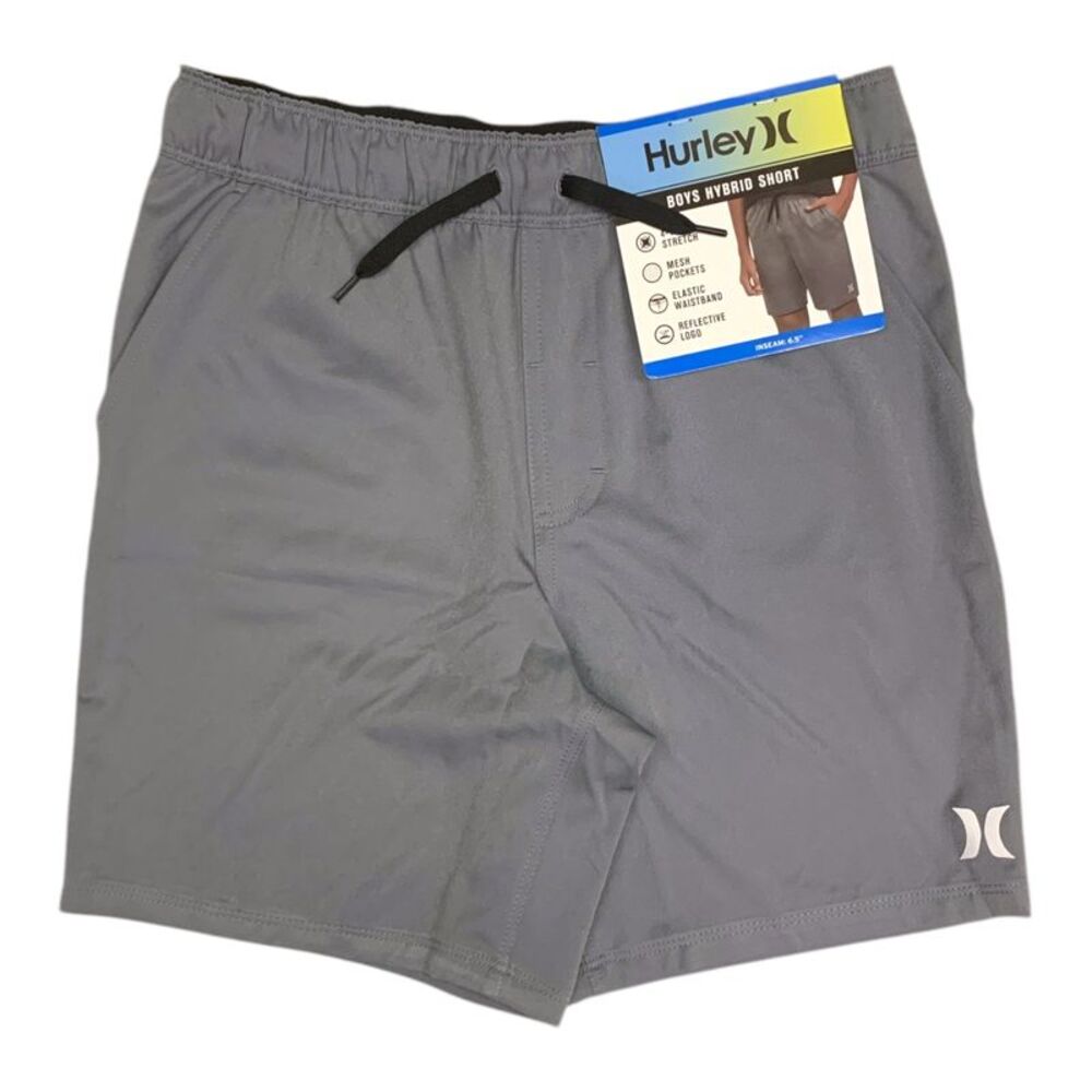 Cool Grey - Hurley Boys Hybrid Short, 4-Way Stretch, Elastic Waistband and Refle